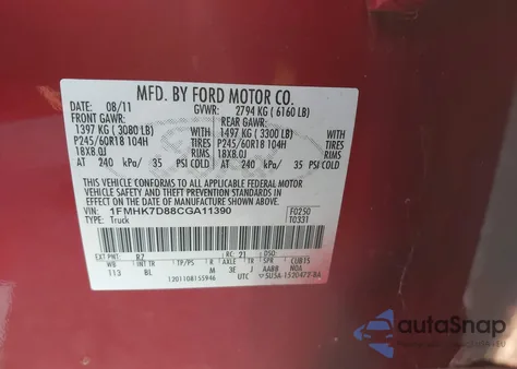 2012 Ford Explorer Xlt from USA, damaged, VIN 1FMHK7D88CGA11390